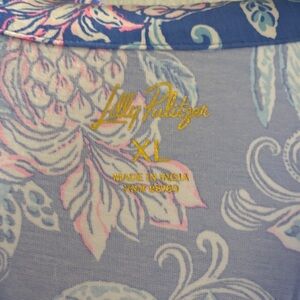 Lilly Pulitzer Pink and Blue Floral Blouse - XL